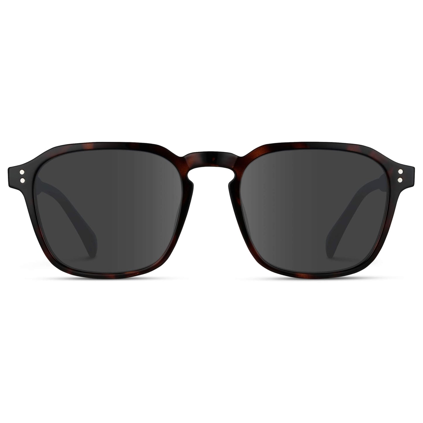 Brown Tortoise / Grey Lens || Tortoise Square Frame with Grey Prescription Sunglass Lenses
