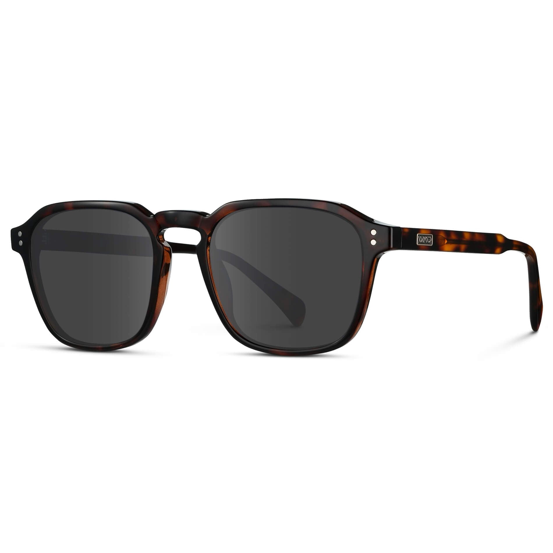 Brown Tortoise / Grey Lens || Tortoise Square Frame with Grey Prescription Sunglass Lenses