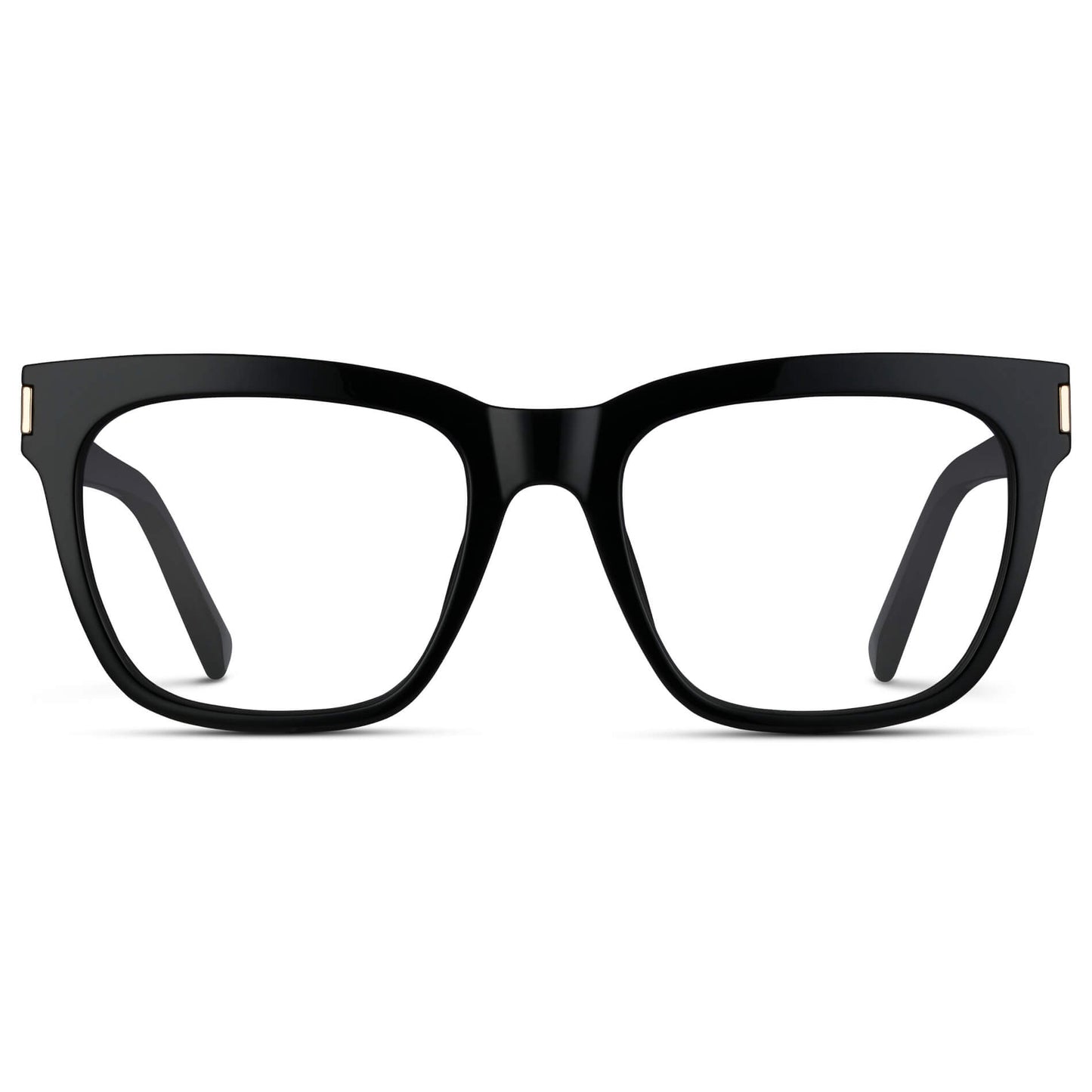 Black || Square Prescription Frames with Clear Lenses 