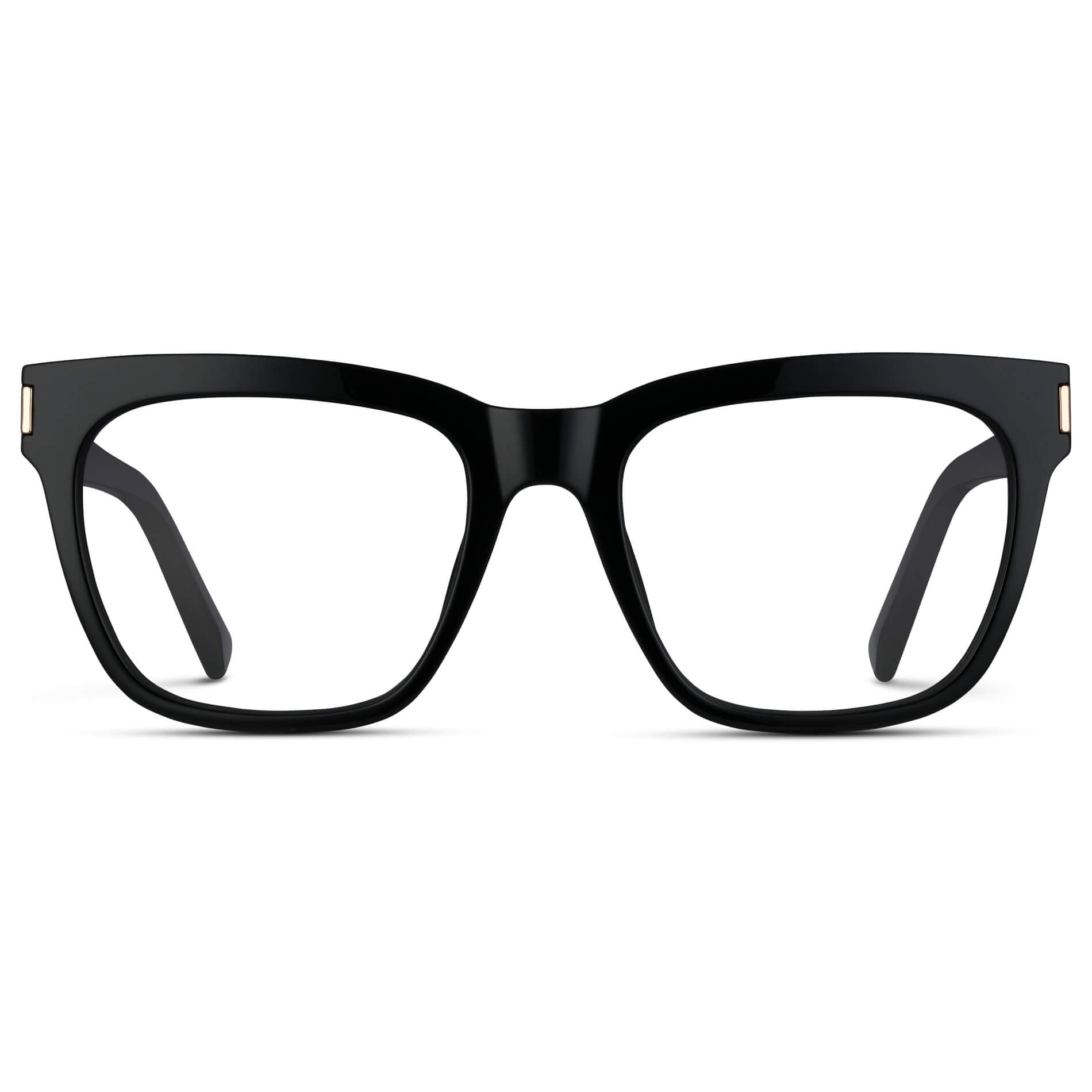 Black || Square Prescription Frames with Clear Lenses 