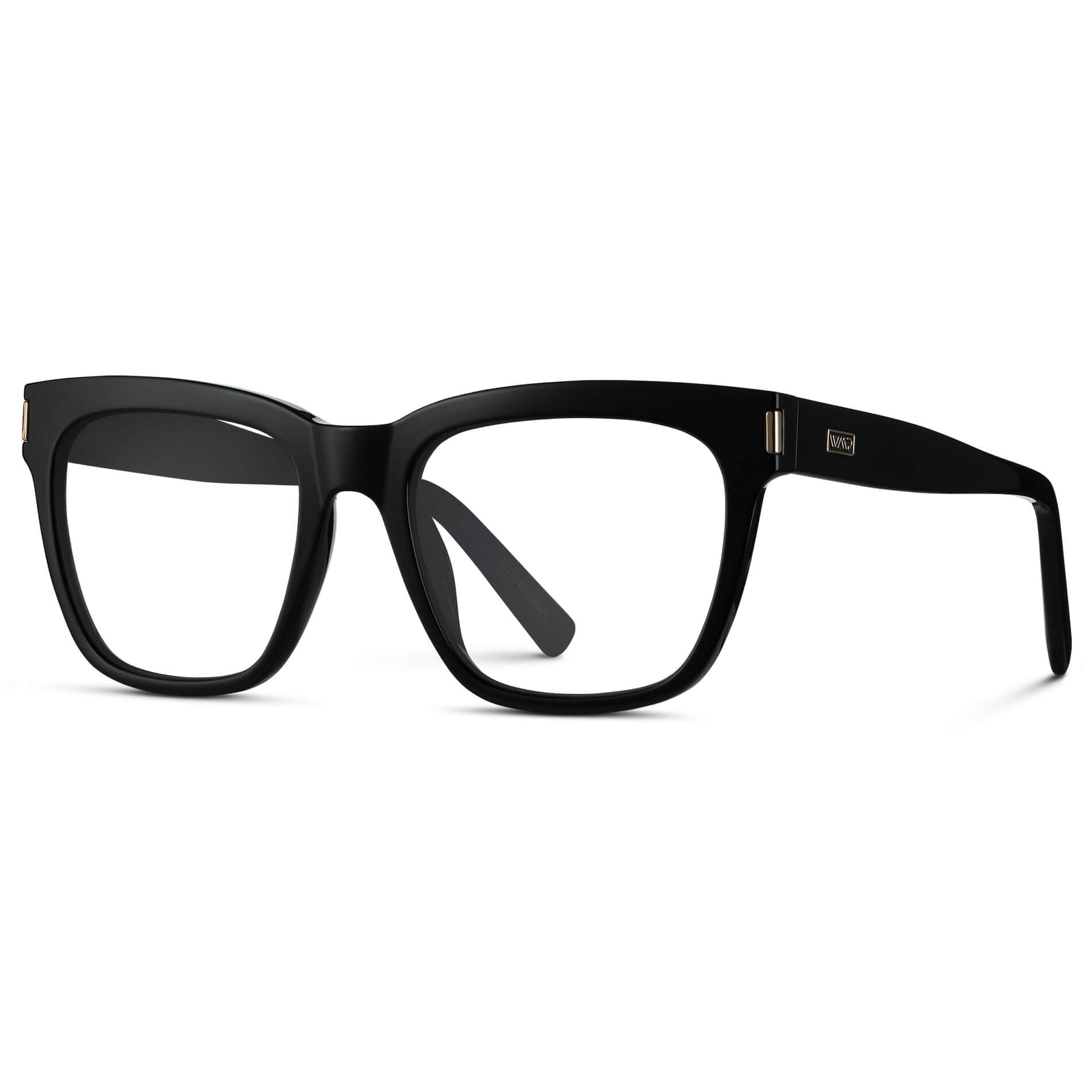 Black || Square Prescription Frames with Clear Lenses 