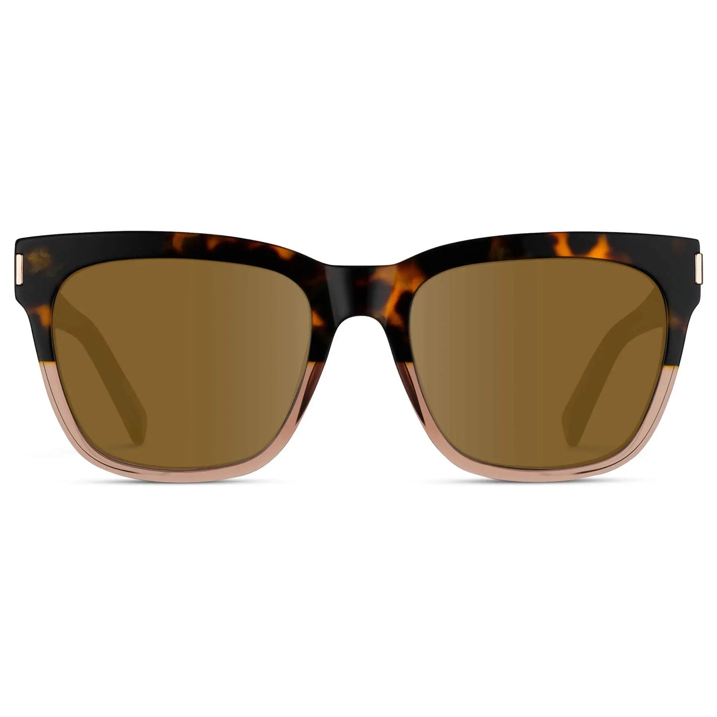 Crystal Brown Tortoise / Amber || Women's Oversized Square Prescription Sunglasses with Brown Tortoise Frame and Brown Lenses on a white background
