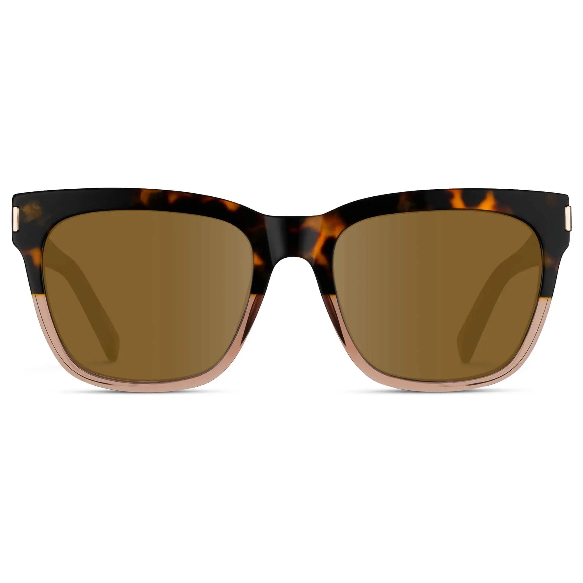 Crystal Brown Tortoise / Amber || Women's Oversized Square Prescription Sunglasses with Brown Tortoise Frame and Brown Lenses on a white background