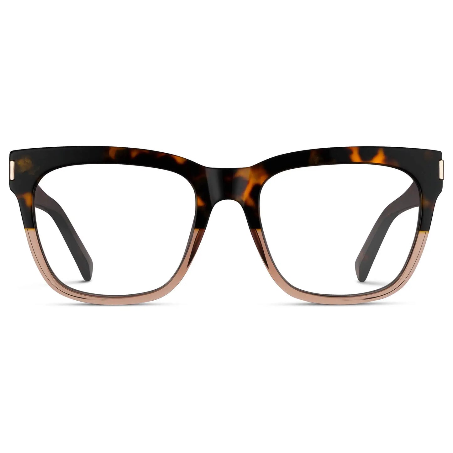 Crystal Brown Tortoise || Women's Oversized Square Prescription Eyeglasses with Crystal Brown Tortoise Frames with Clear Lenses on a white background