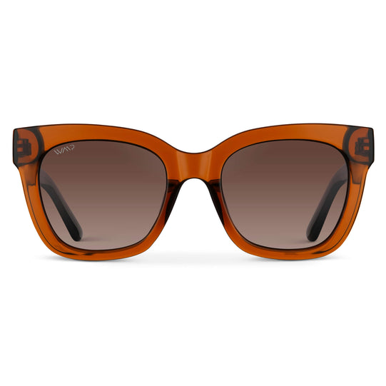 Crystal Chestnut Brown / Brown Lens || Brown Cateye Frame Sunglasses with Brown Polarized Lenses