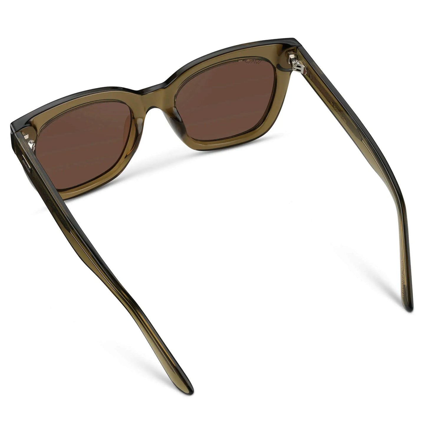 Khaki Crystal Green / Brown Lens || Women's Green Cateye Frame Sunglasses with Brown Polarized Lenses