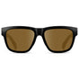 Black / Amber || Men's Square Prescription Glasses with Black Frame and Amber Lenses on a white background