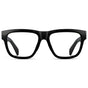 Black || Men's Square Prescription Classes with Black Frame and Clear Lenses on a white background