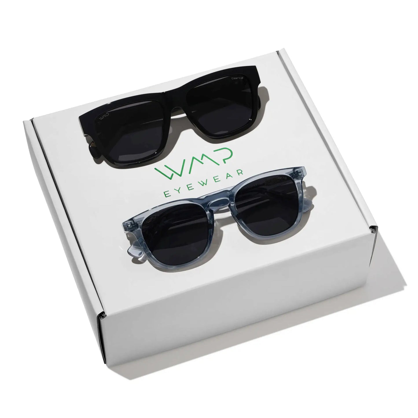 The Clubhouse Kit || Best Selling Men's Golf Styles Link in Black/Black Lens and Wyndham in Denim Blue/Black Lens combined in a gifting kit