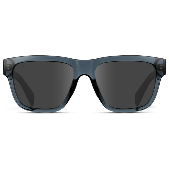 Crystal Navy Dusk / Grey Lens || Blue Square Frame Glasses with Grey Lenses