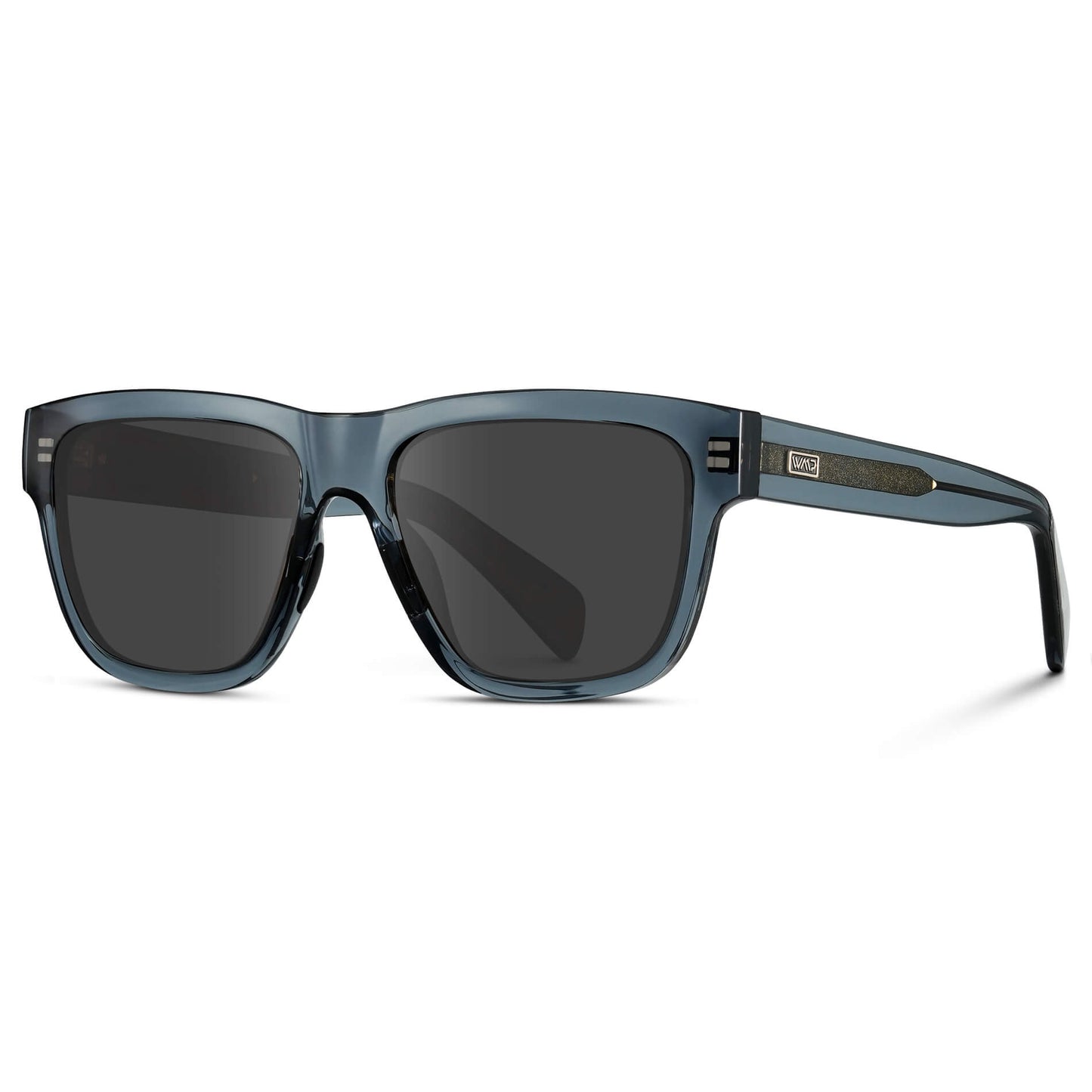Crystal Navy Dusk / Grey Lens || Blue Square Frame Glasses with Grey Lenses