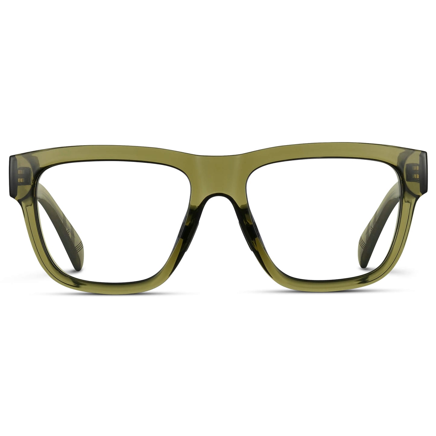 Crystal Saguaro Green || Green Square Frame Glasses with Clear Lenses