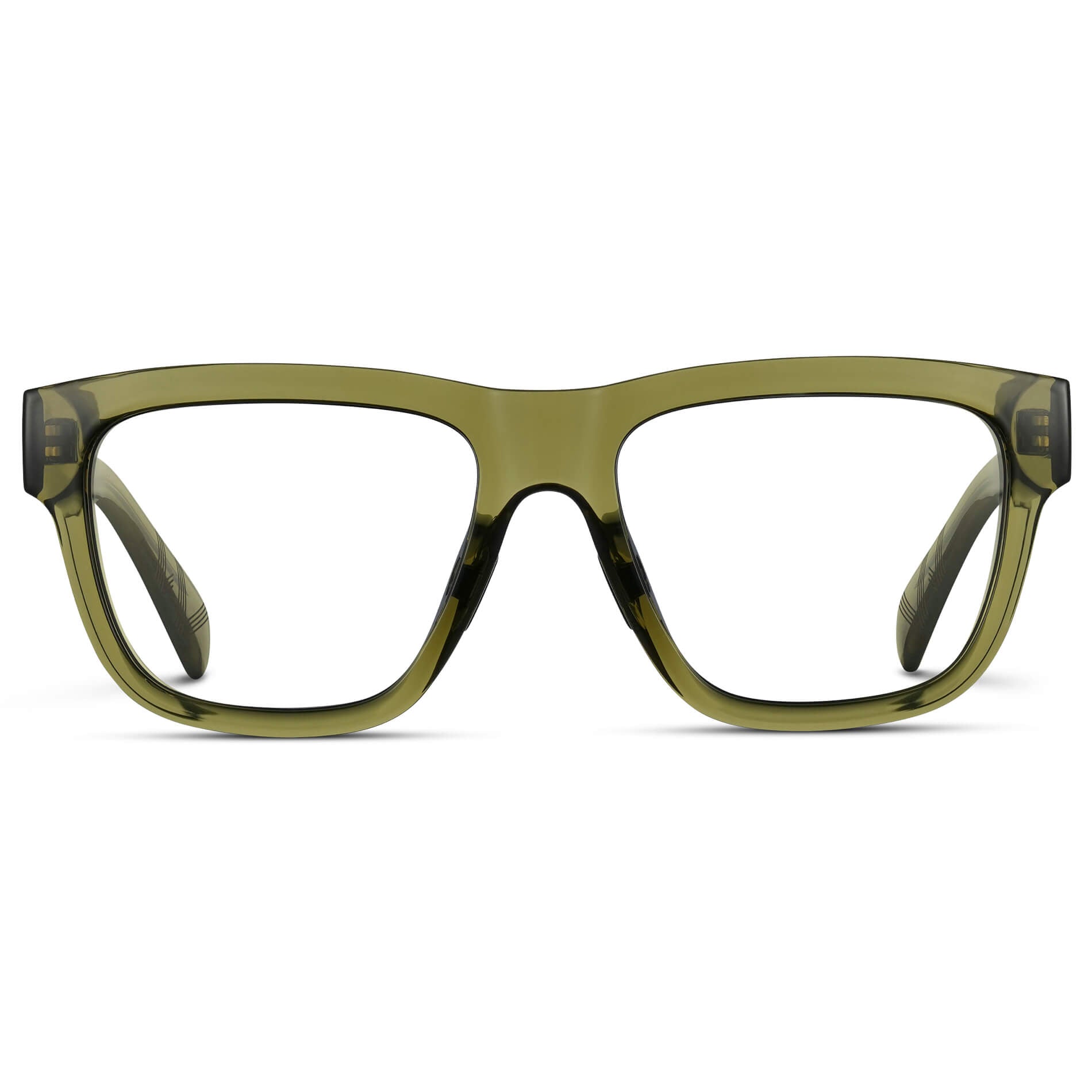 Crystal Saguaro Green || Green Square Frame Glasses with Clear Lenses