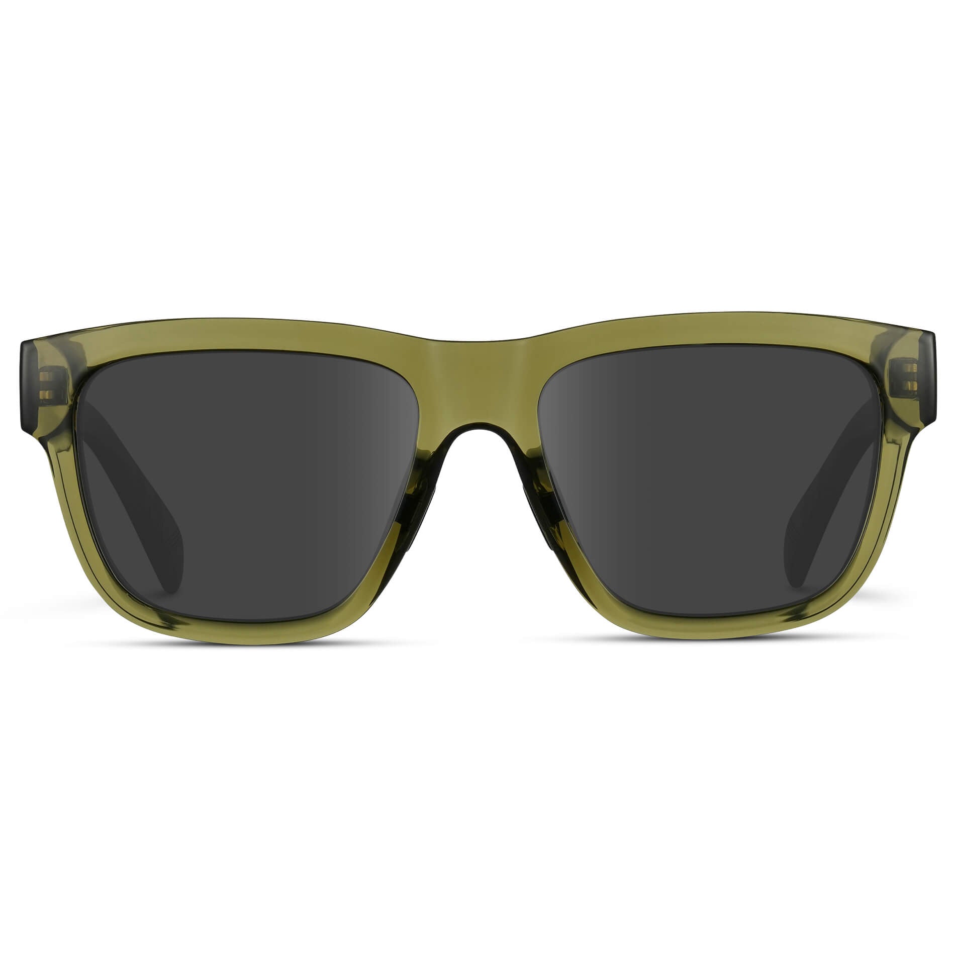 Crystal Saguaro Green / Grey Lens || Green Square Frame Glasses with Grey Lenses