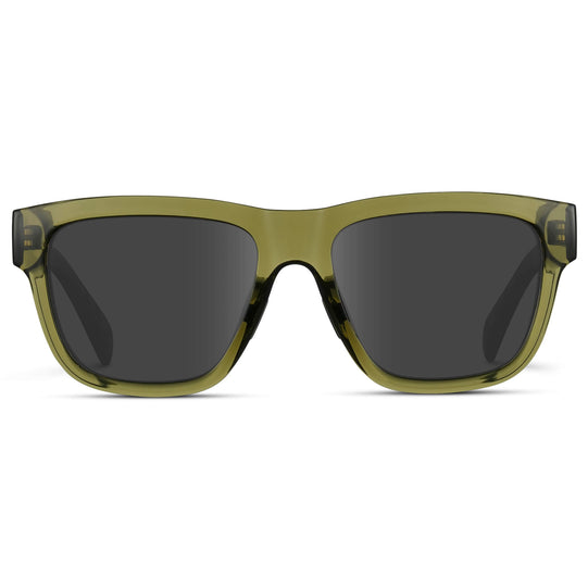 Crystal Saguaro Green / Grey Lens || Green Square Frame Glasses with Grey Lenses