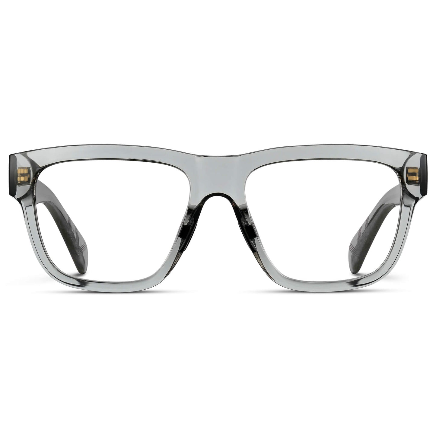 Crystal Grey || Grey Square Frame Glasses with Clear Lenses