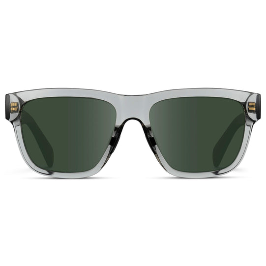 Crystal Grey / G15 Lens || Grey Square Frame Glasses with Green Lenses