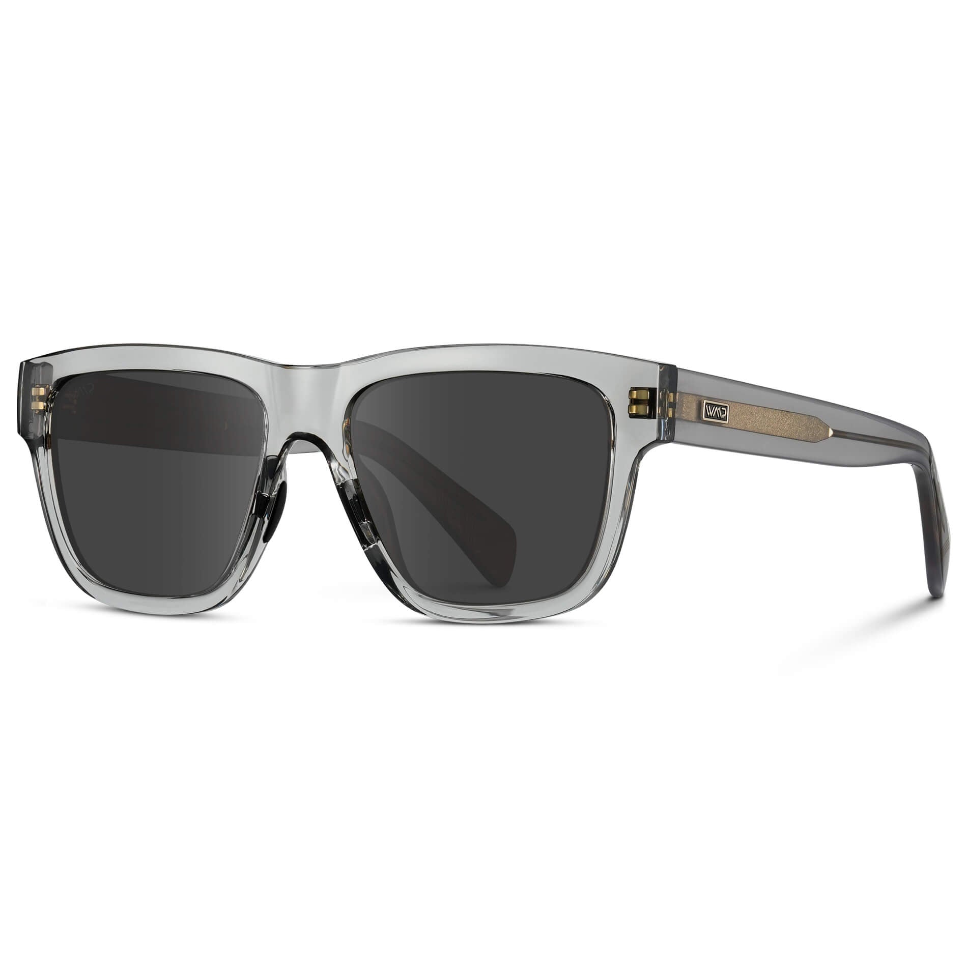 Crystal Grey / Grey Lens || Grey Square Frame Glasses with Grey Lenses