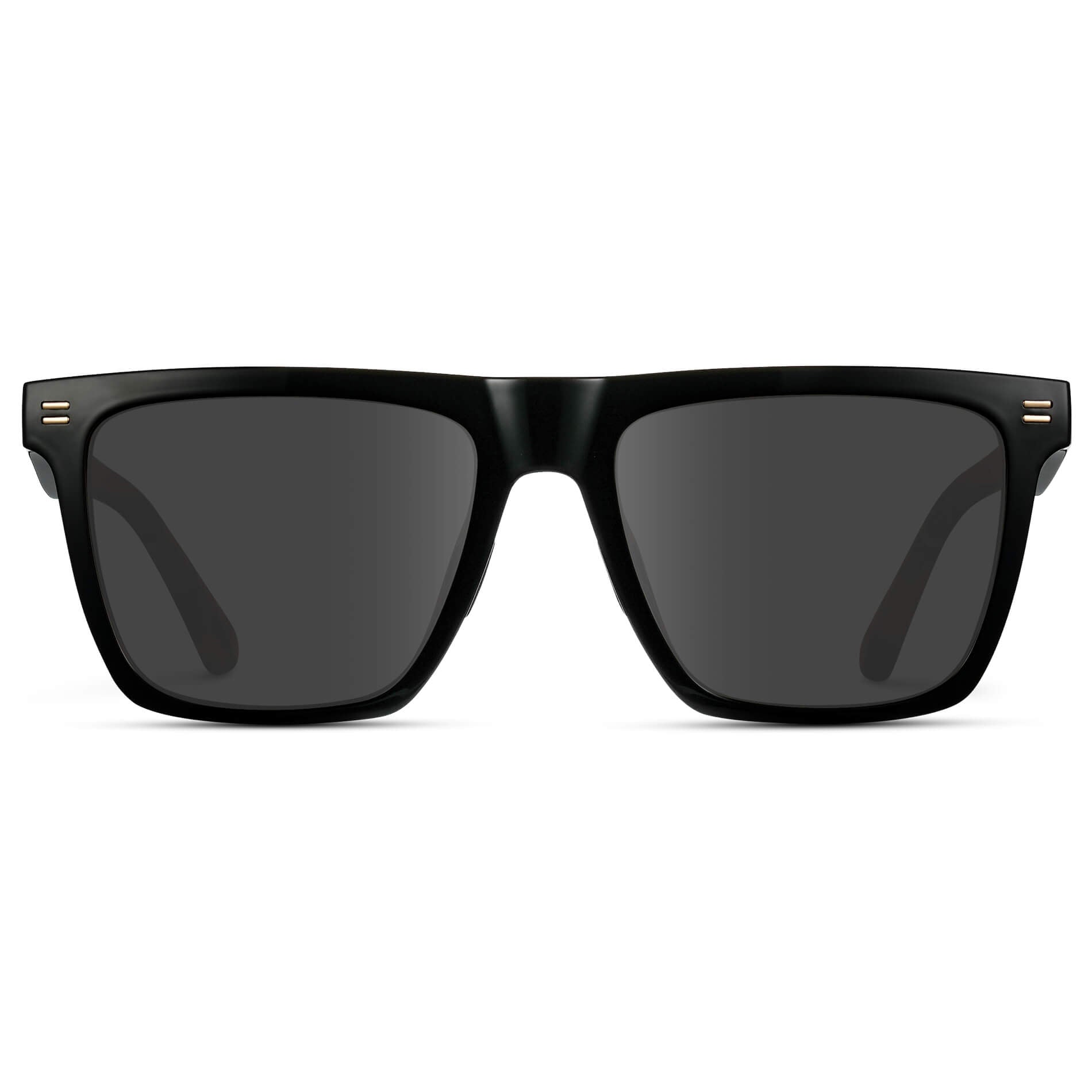 Black / Grey Lens || Black Rectangle Frame Glasses with Grey Lenses