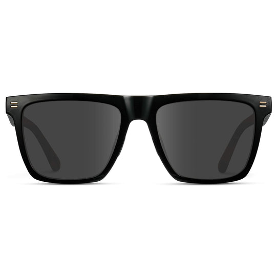 Black / Grey Lens || Black Rectangle Frame Glasses with Grey Lenses