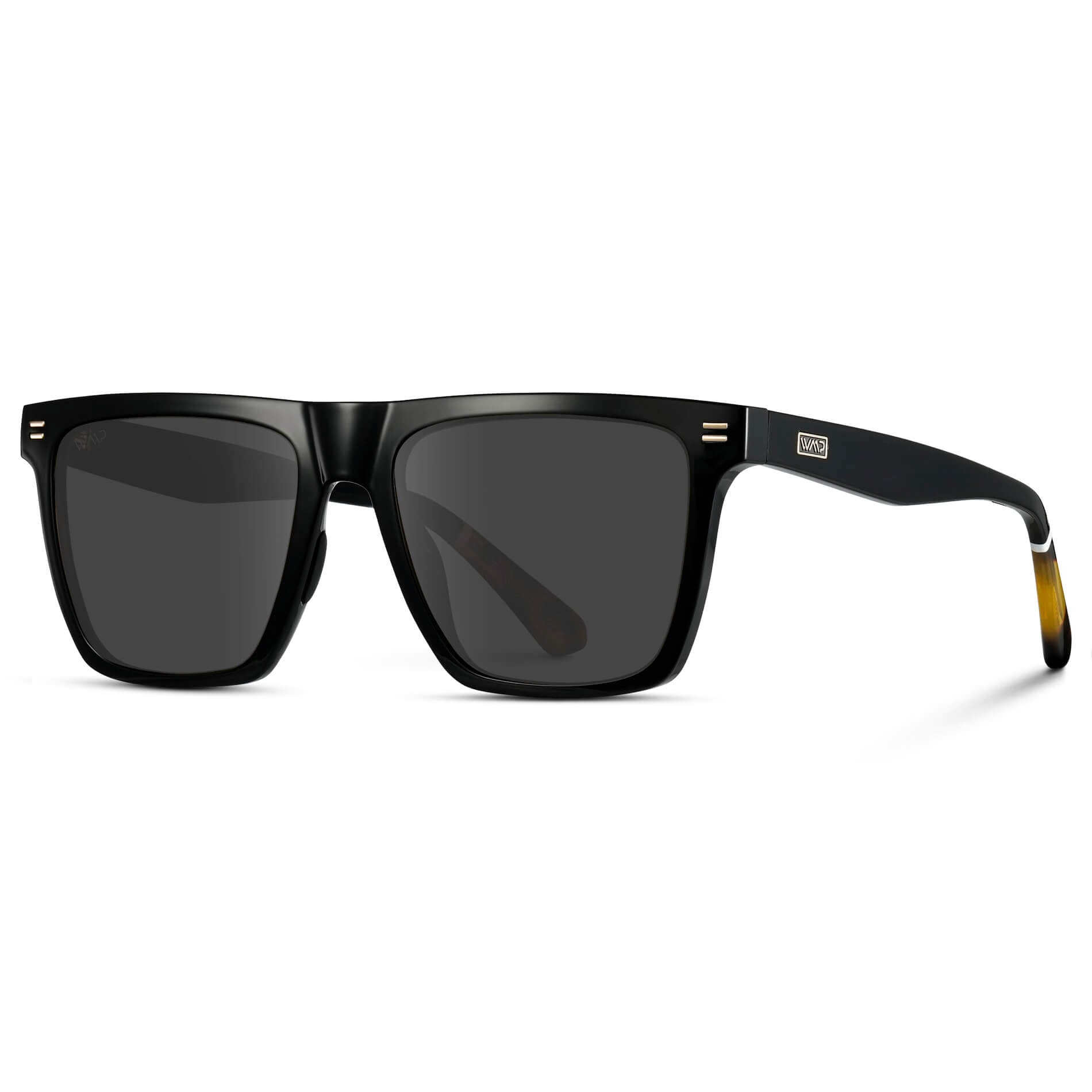 Black / Grey Lens || Black Rectangle Frame Glasses with Grey Lenses