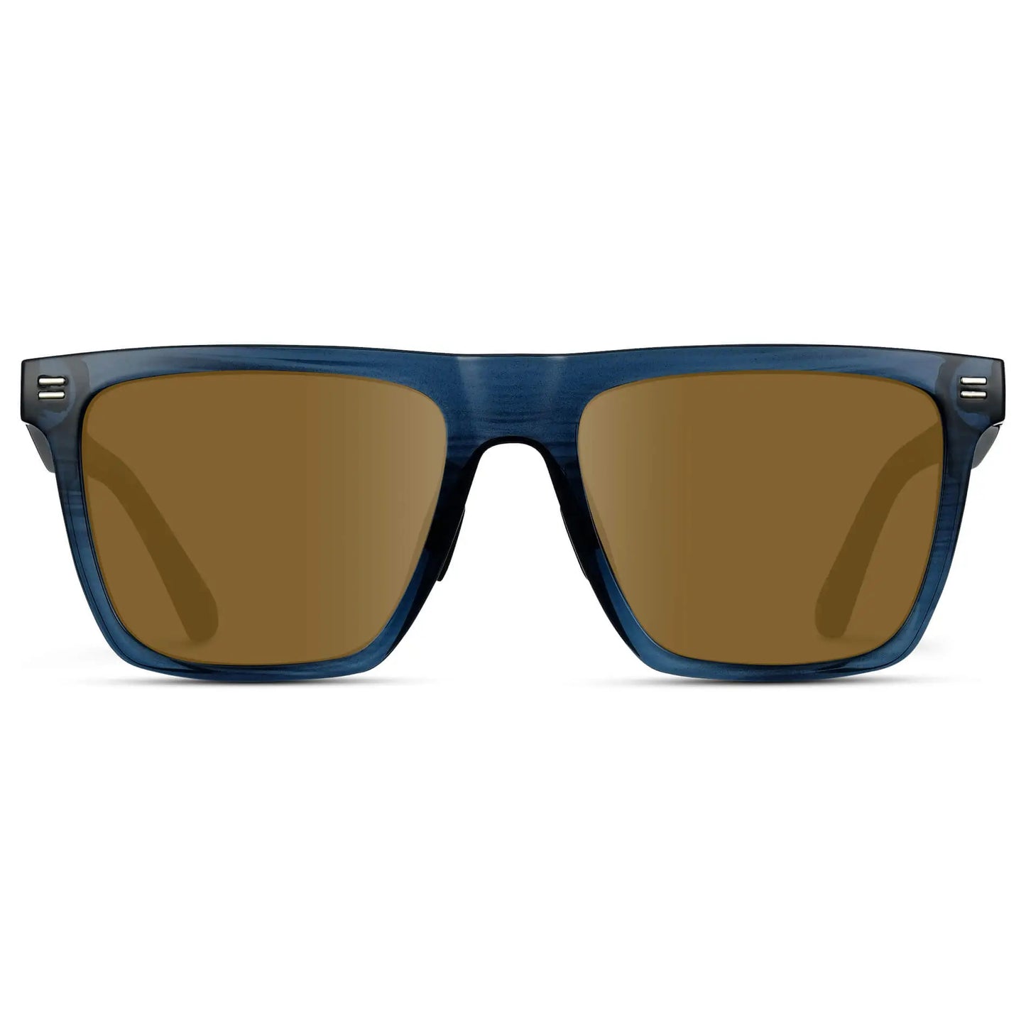 Indigo Blue Grain / Amber || Men's Rectangular Prescription Sunglasses with Indigo Blue Grain and Amber Lenses on a white background 