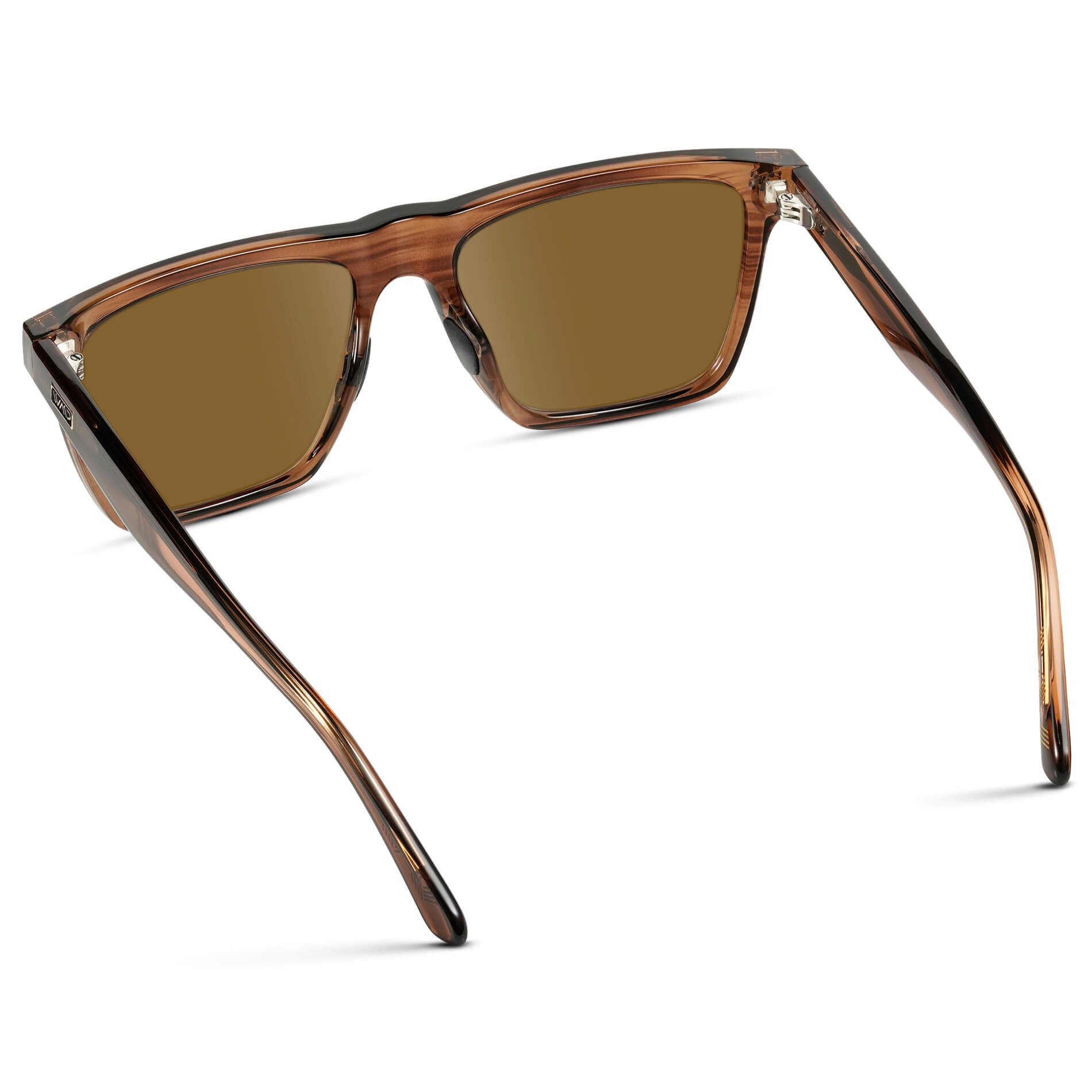 Crystal Mesquite Grain / Amber Lens || Brown Rectangle Frame Glasses with Brown Lenses