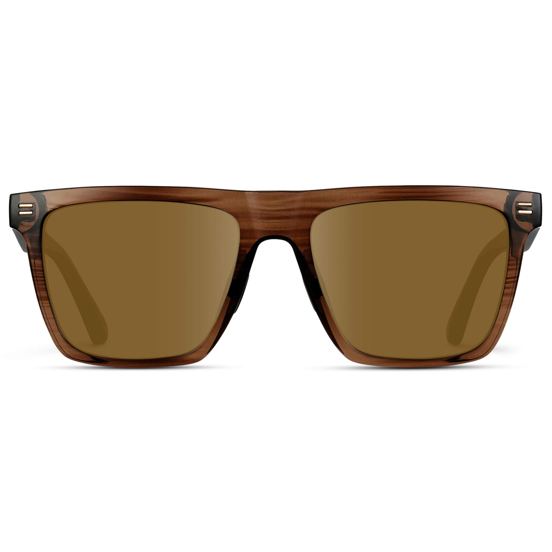 Crystal Mesquite Grain / Amber Lens || Brown Rectangle Frame Glasses with Brown Lenses