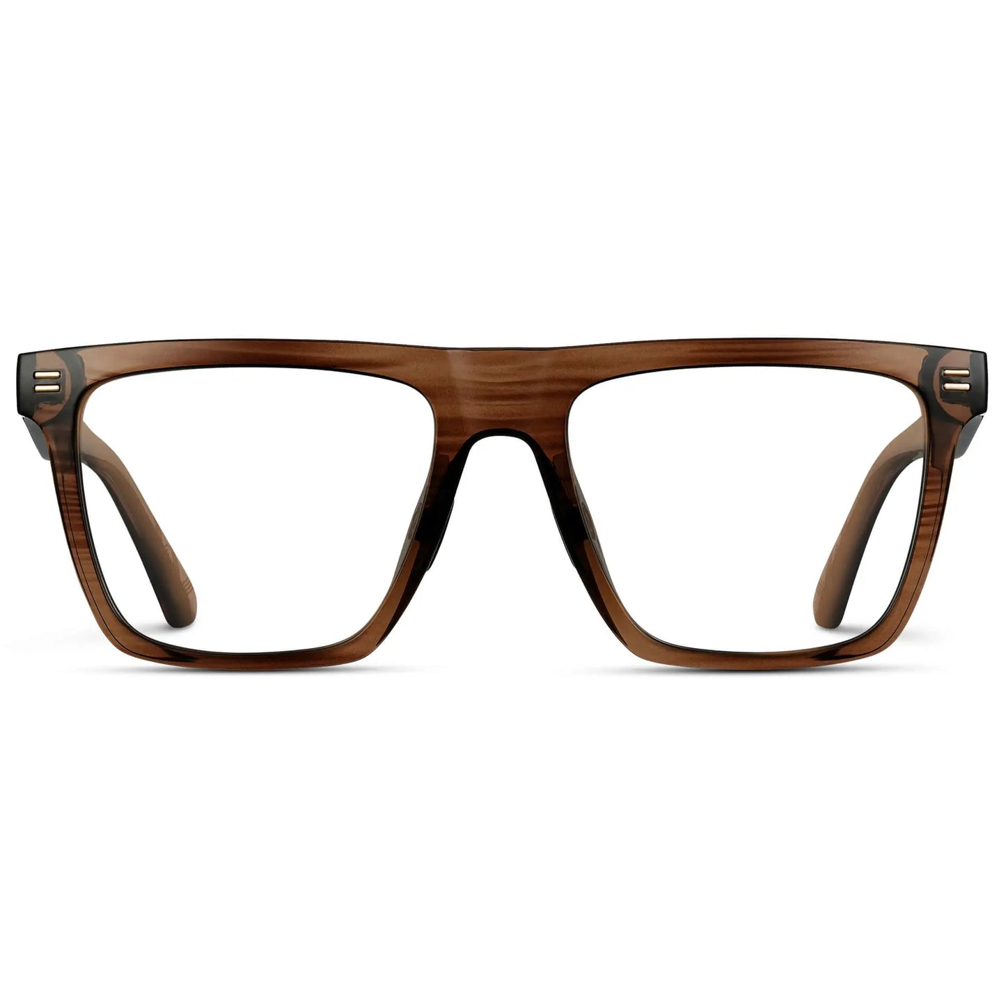 Crystal Mesquite Grain || Men's Rectangle Prescription Glasses with Crystal Mesquite Grain Frame and Clear Lenses on a white background