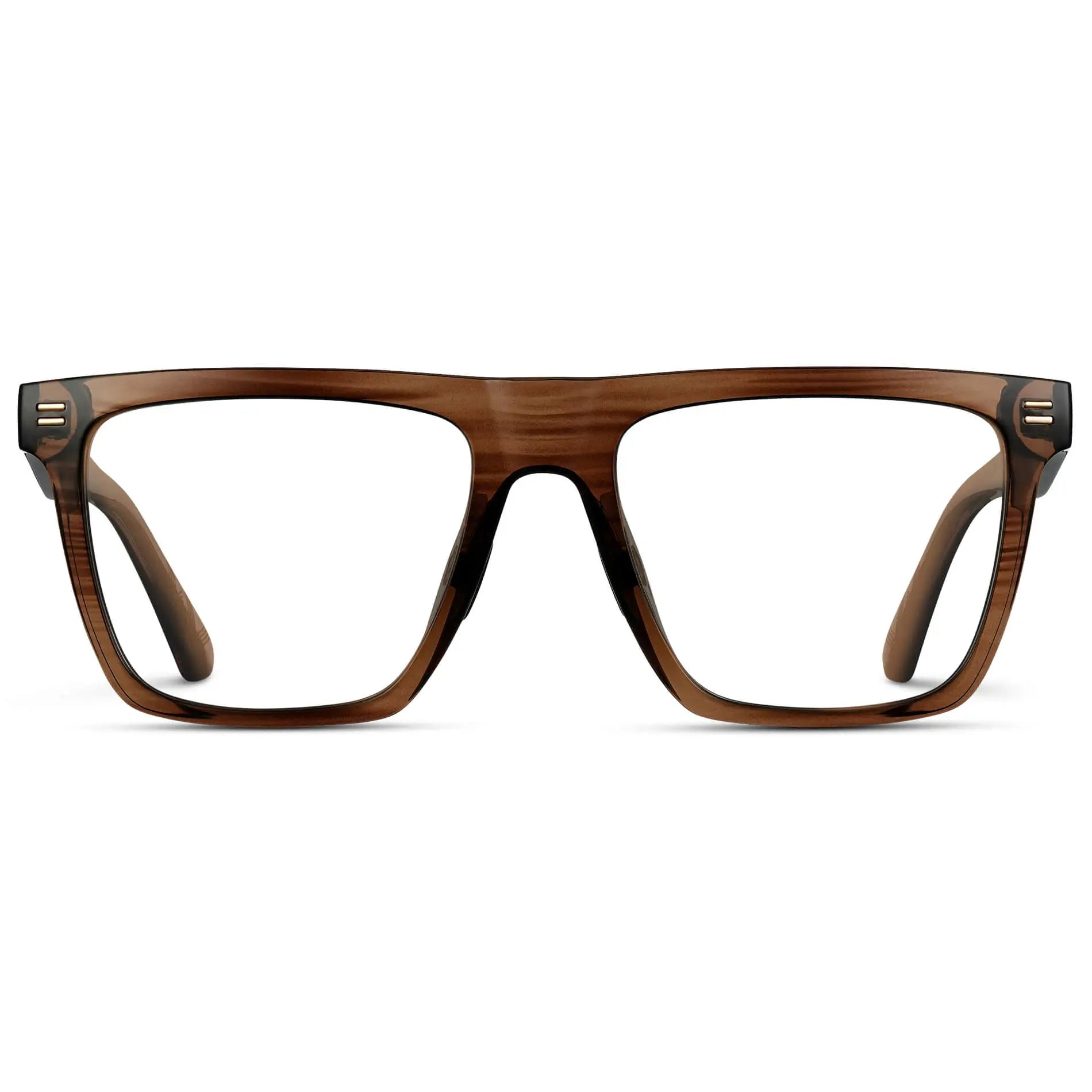 Crystal Mesquite Grain || Men's Rectangle Prescription Glasses with Crystal Mesquite Grain Frame and Clear Lenses on a white background