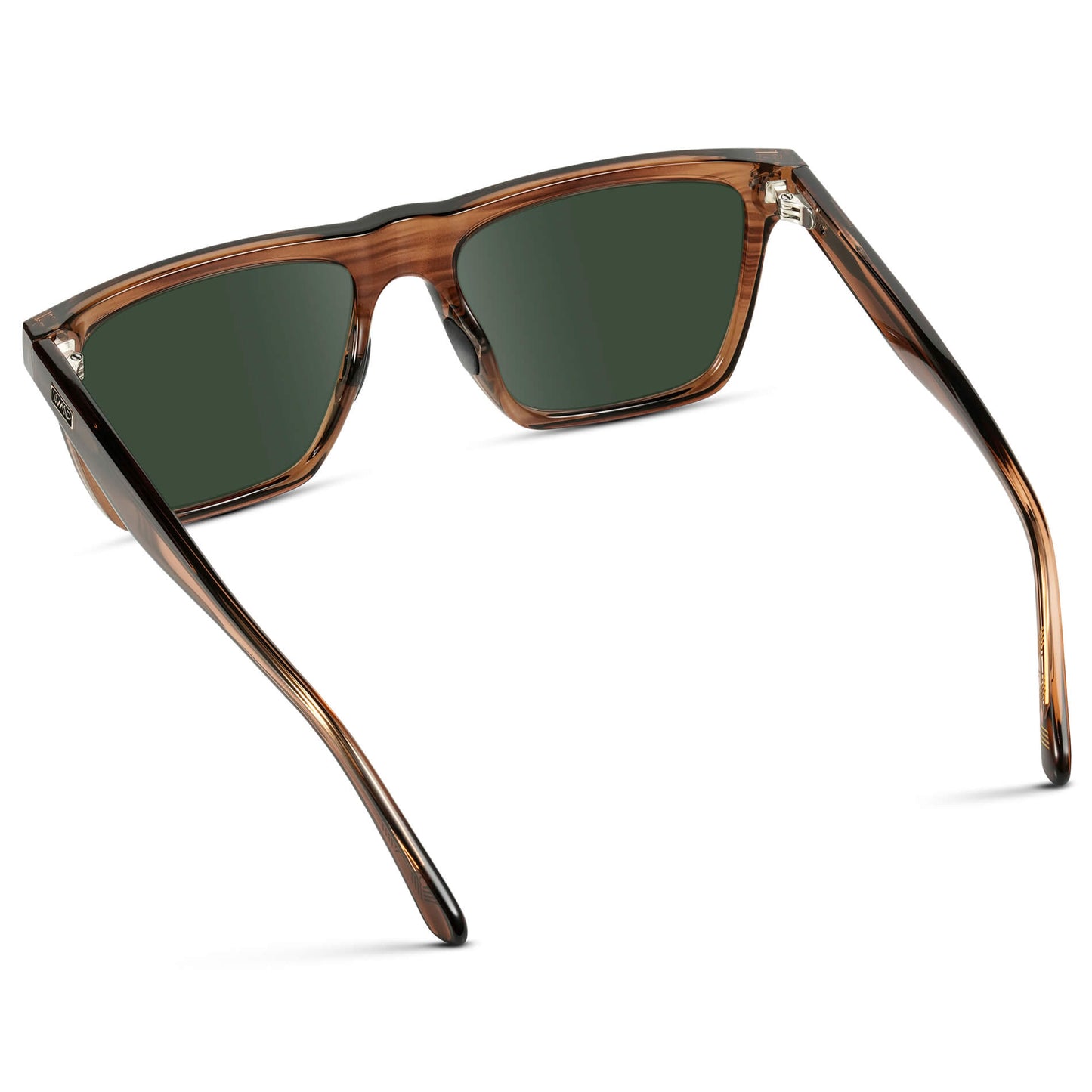 Crystal Mesquite Grain / G15 Lens || Brown Rectangle Frame Glasses with Green Lenses