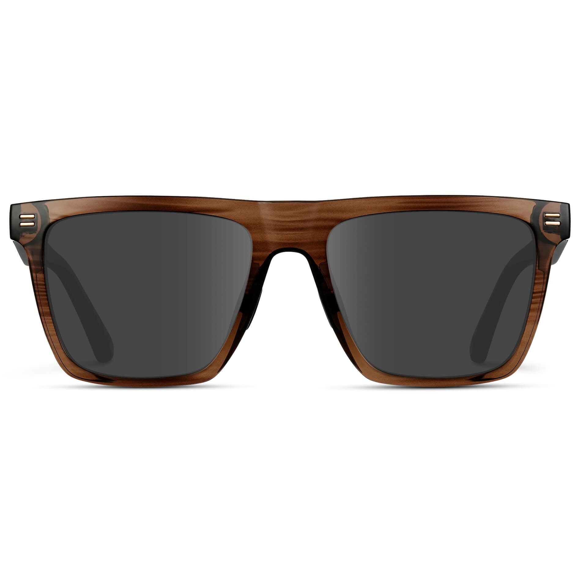 Crystal Mesquite Grain / Grey Lens || Brown Rectangle Frame Glasses with Grey Lenses