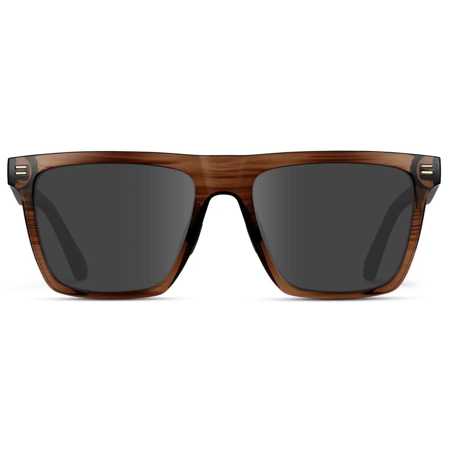 Crystal Mesquite Grain / Grey || Men's Rectangular Prescription Sunglasses with Crystal Mesquite Grain and Grey Lenses on a white background 