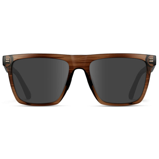 Crystal Mesquite Grain / Grey Lens || Brown Rectangle Frame Glasses with Grey Lenses