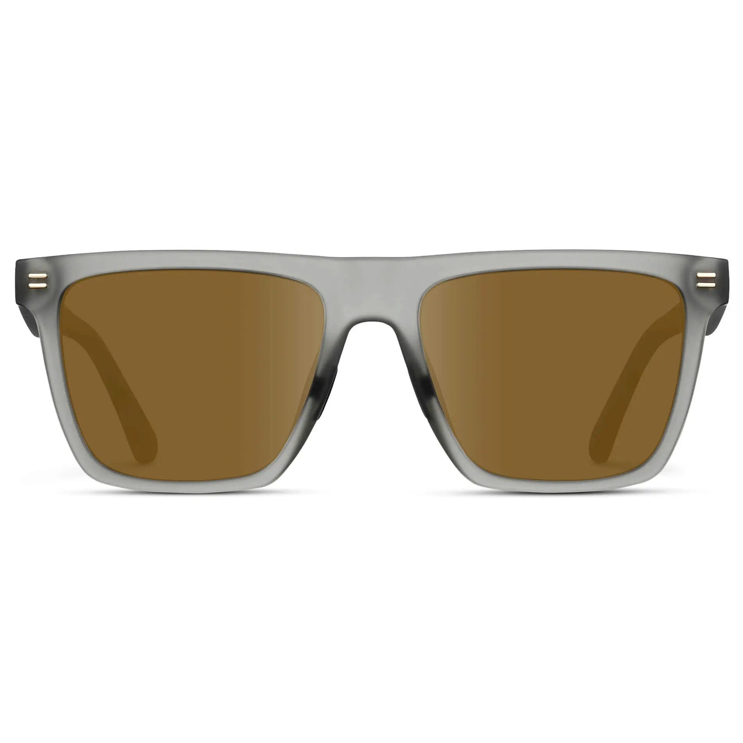 Frosted Moonrock Grey / Amber || Men's Rectangular Prescription Sunglasses with Frosted Moonrock Grey and Amber Lenses on a white background 