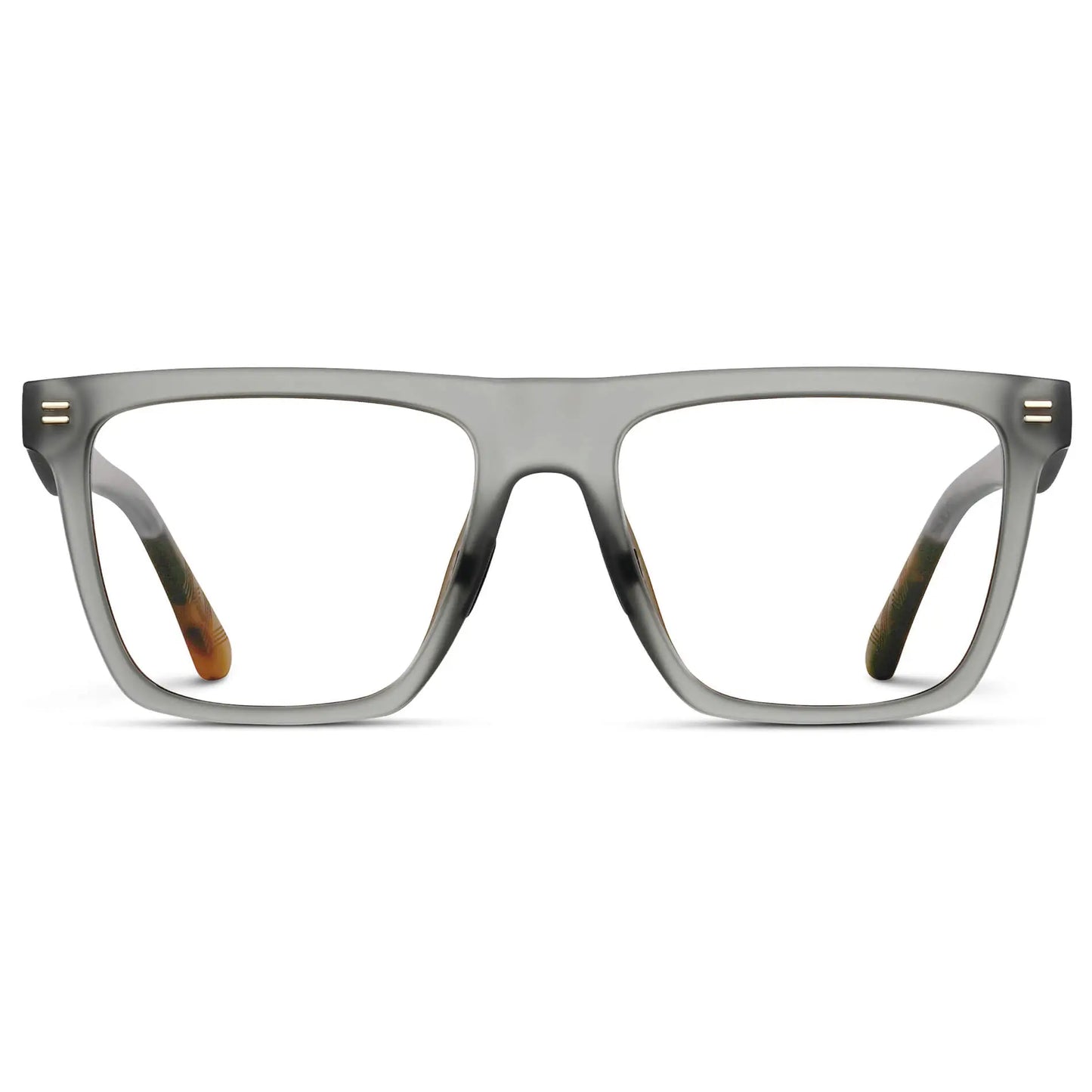 Frosted Moonrock Grey || Men's Rectangle Prescription Glasses with Frosted Moonrock Grey Frame and Clear Lenses on a white background