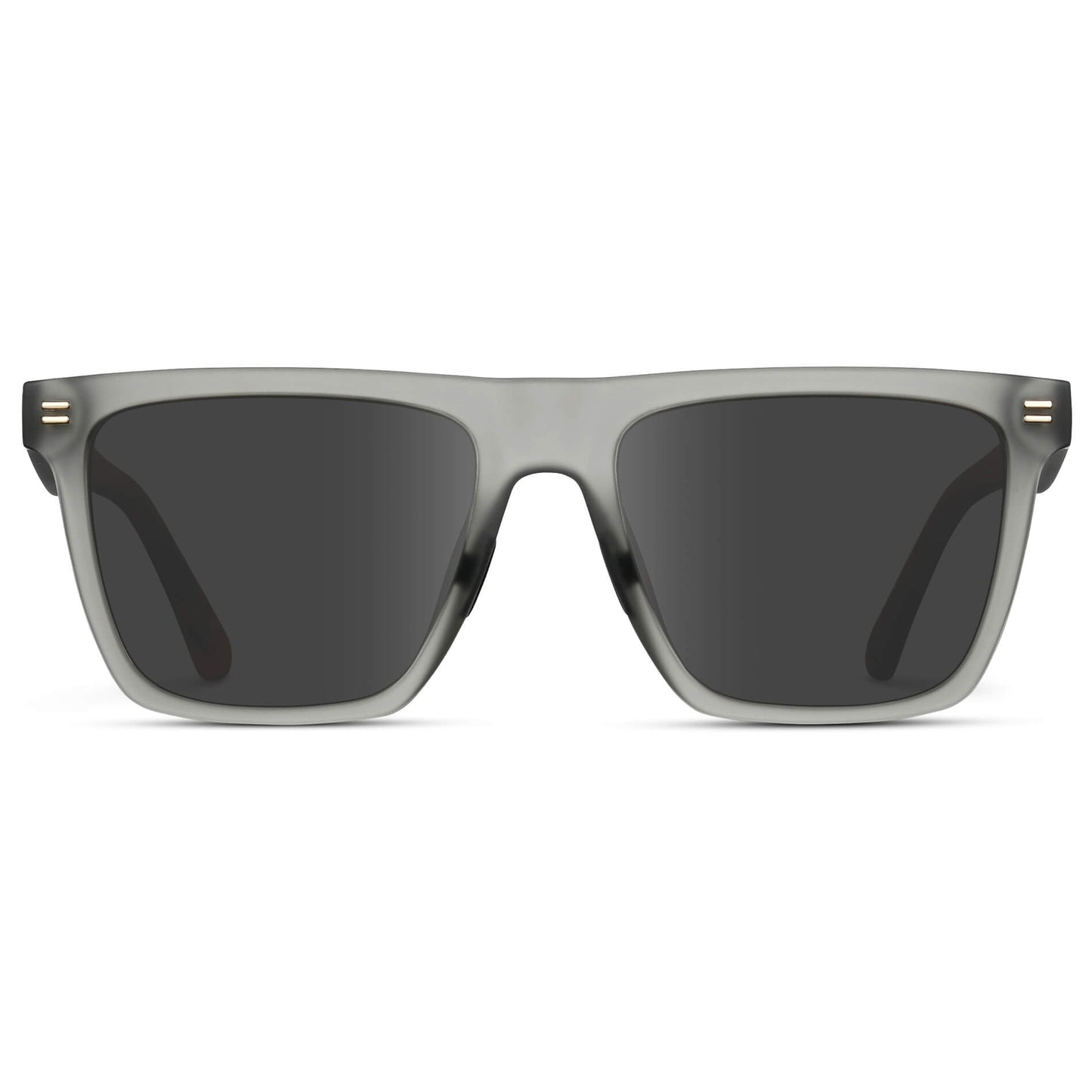 Frosted Moonrock Grey / Grey Lens || Grey Rectangle Frame Sunglasses with Grey Lenses