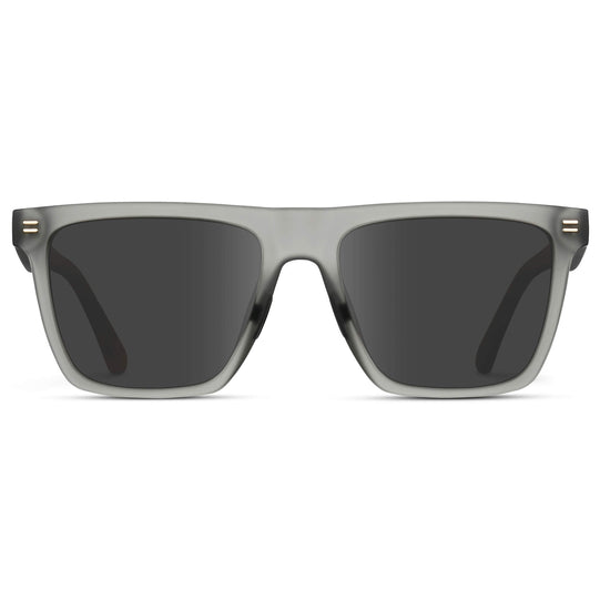 Frosted Moonrock Grey / Grey Lens || Grey Rectangle Frame Sunglasses with Grey Lenses