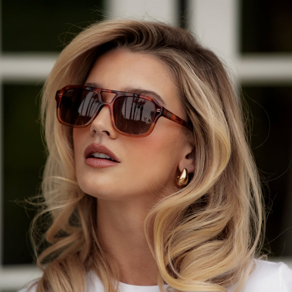 Sydney | Polarized - Sunset Tortoise / Dark Beige Gradient Lens