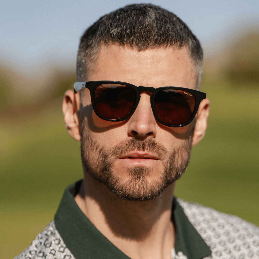 Black / Brown Lens || Black Round Frame Sunglasses with Brown Polarized Lenses