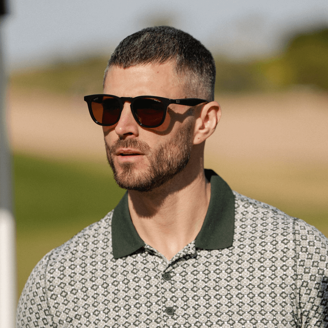 Black / Brown Lens || Black Round Frame Sunglasses with Brown Polarized Lenses