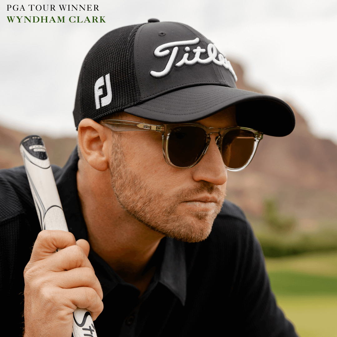 Crystal Ice Grey / Brown Lens || Clear Round Frame Sunglasses with Brown Polarized Lenses