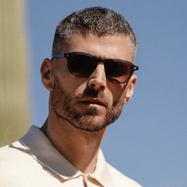 Silas | Polarized - Crystal Steel Blue / Brown Gold Gradient Lens