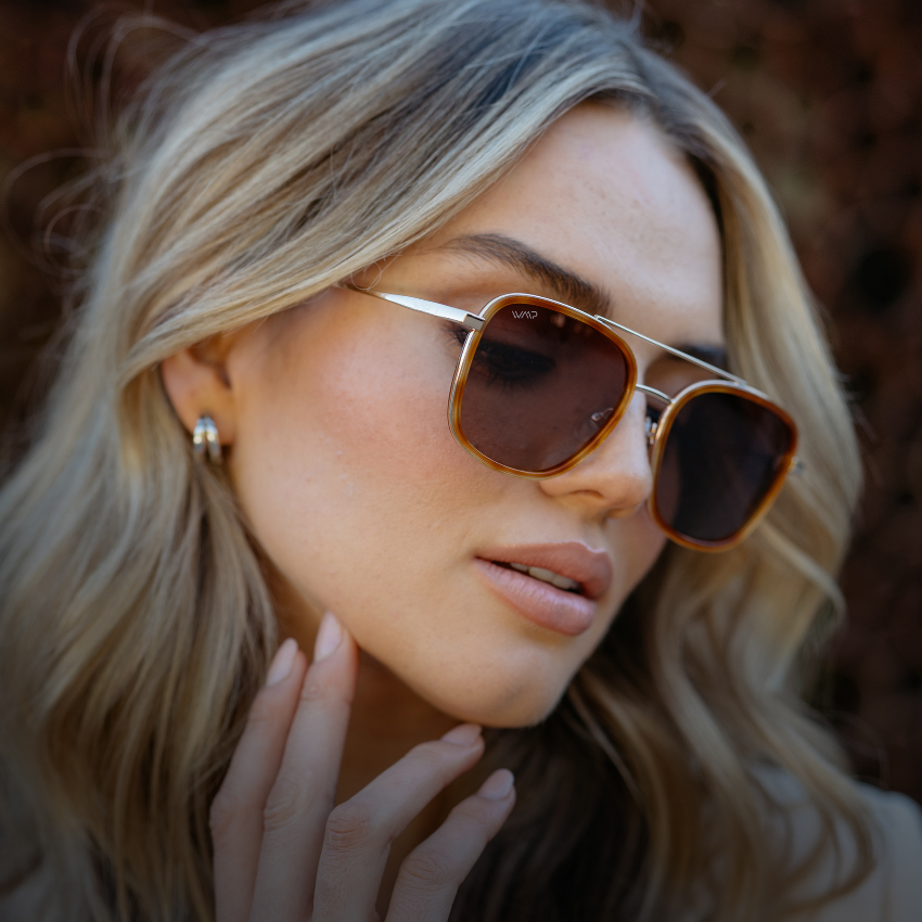 Sunset Tortoise / Gradient Brown Lens || Brown Tortoise Aviator Frame Sunglasses with Brown Polarized Lenses
