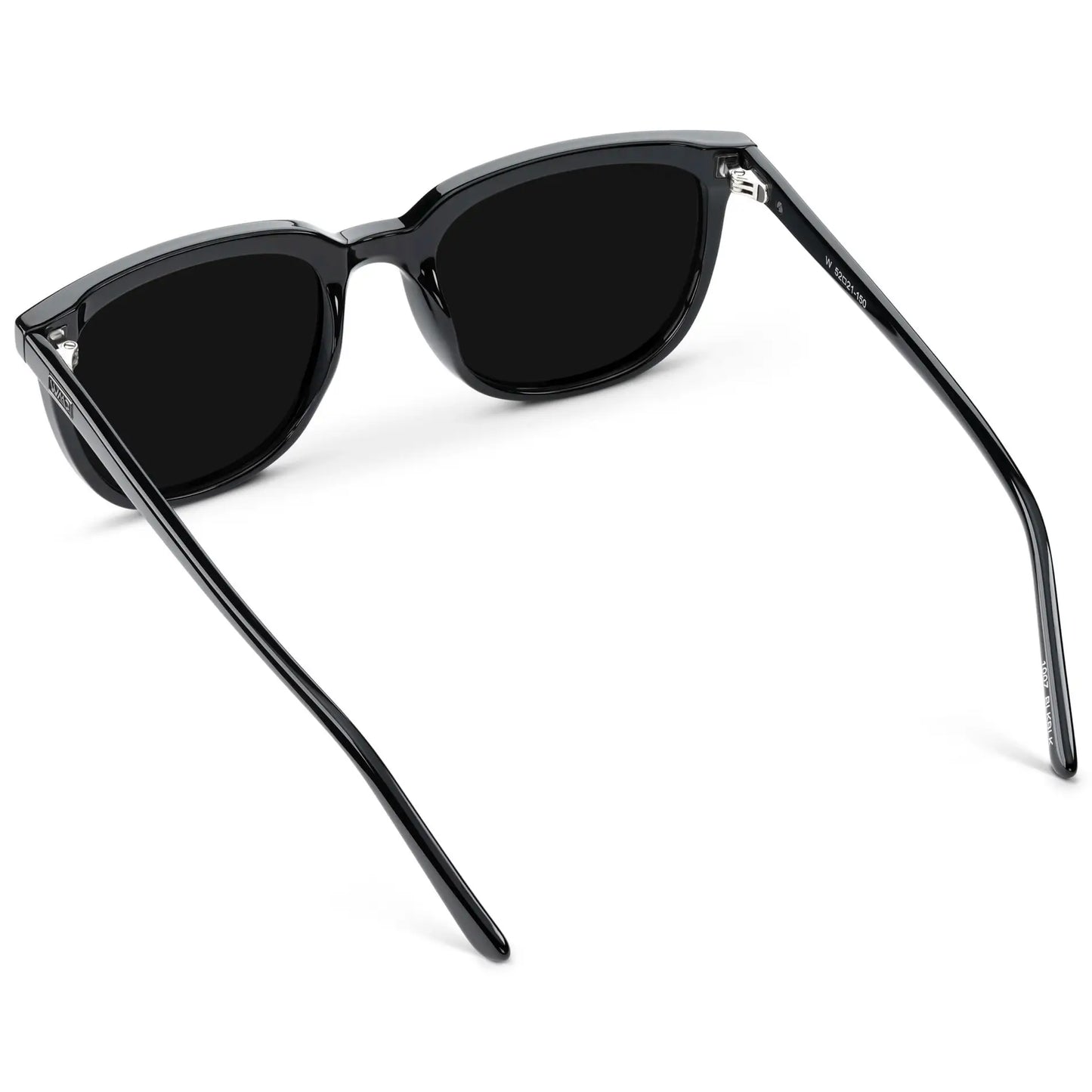 Black / Triple Black Lens || Black Square Frame Sunglasses with Triple Black Polarized Lenses