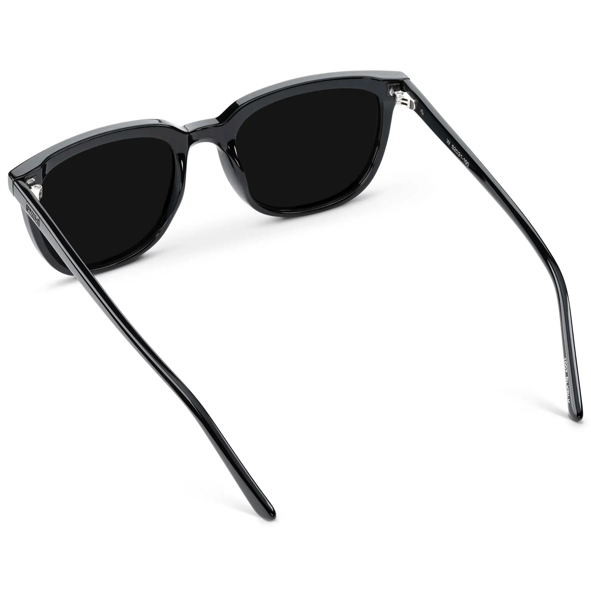 Black / Triple Black Lens || Black Square Frame Sunglasses with Triple Black Polarized Lenses