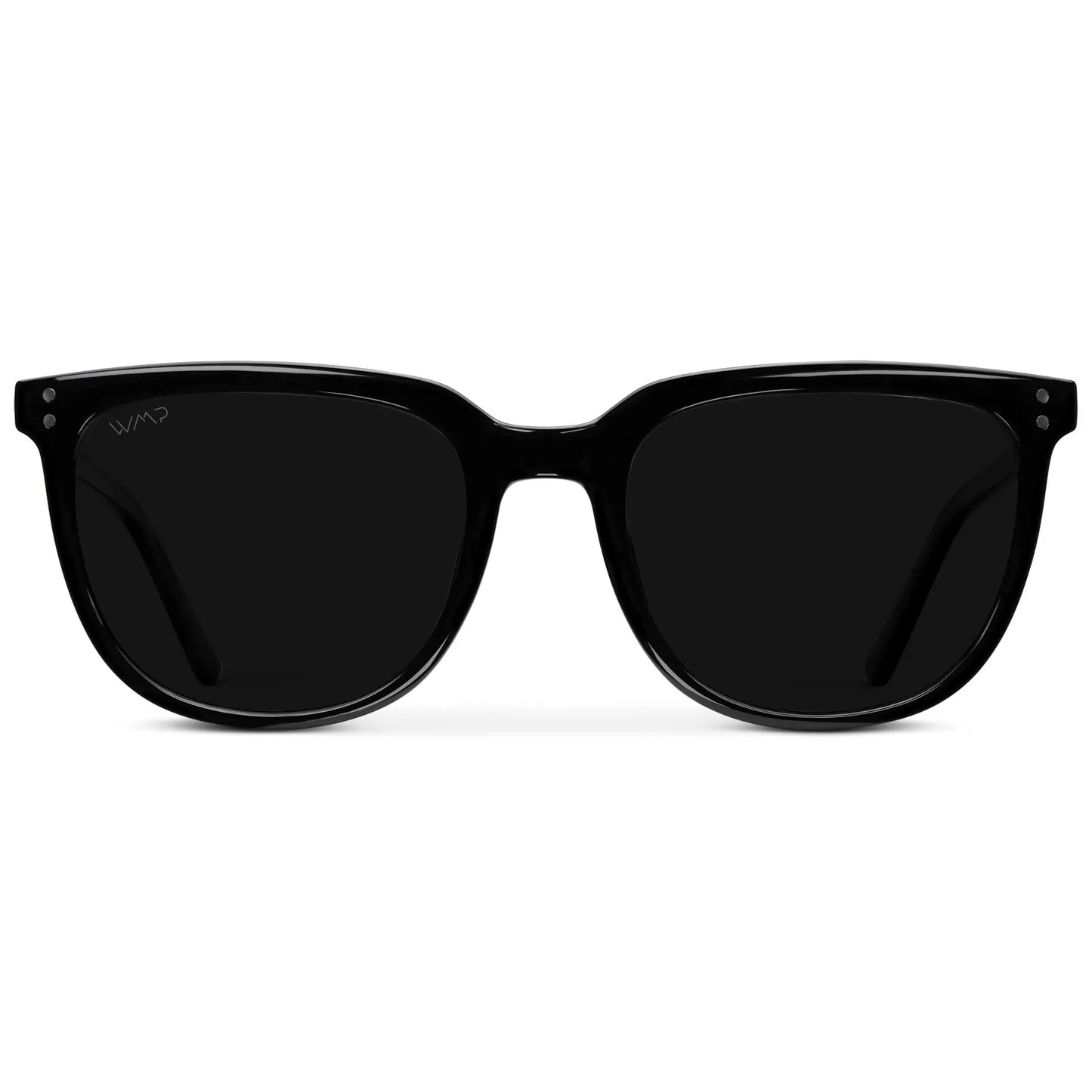 Black / Triple Black Lens || Black Square Frame Sunglasses with Triple Black Polarized Lenses