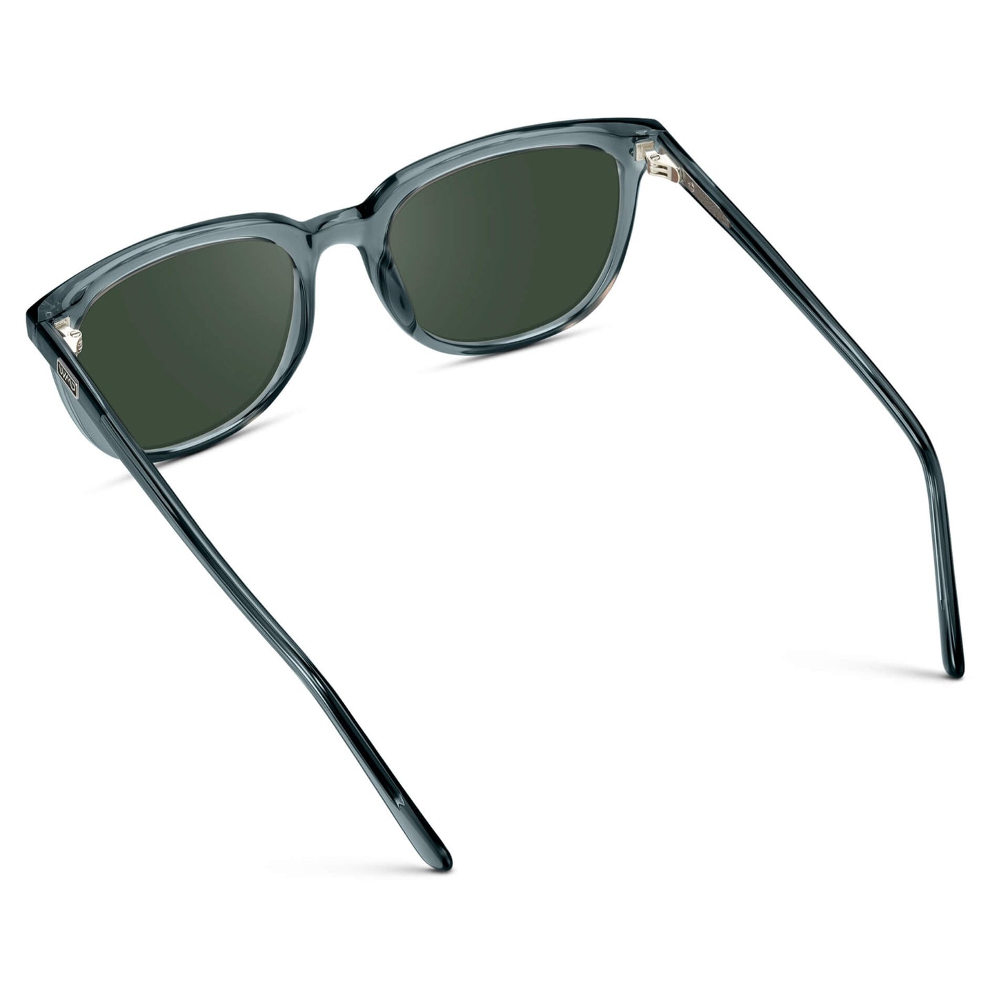 Crystal Stone Blue / G15 Lens || Blue Square Frame Sunglasses with Green Prescription Lenses
