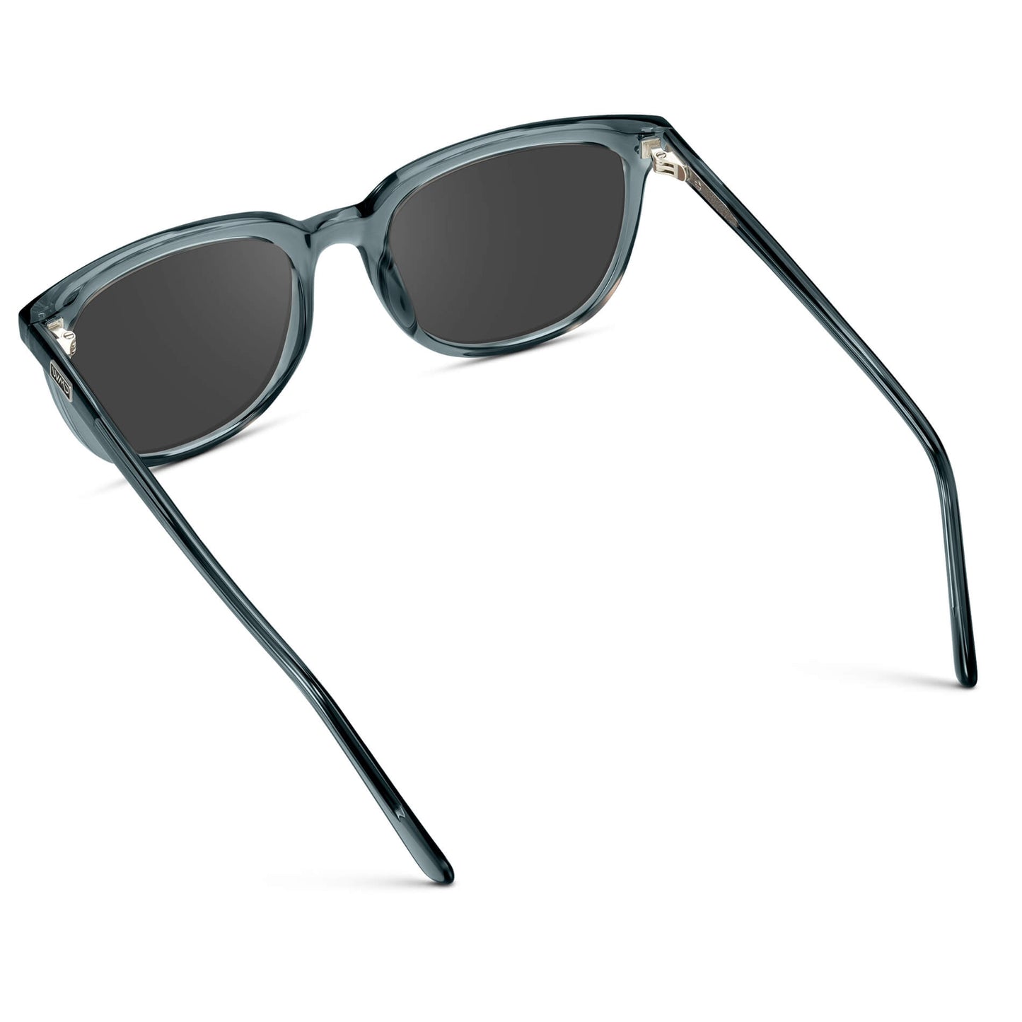 Crystal Stone Blue / Grey Lens || Blue Square Frame Sunglasses with Grey Prescription Lenses