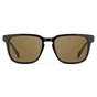 Black / Amber || Front view of Men's Rectangular Prescription Sunglasses with Black Frame and Brown Lens on a white background